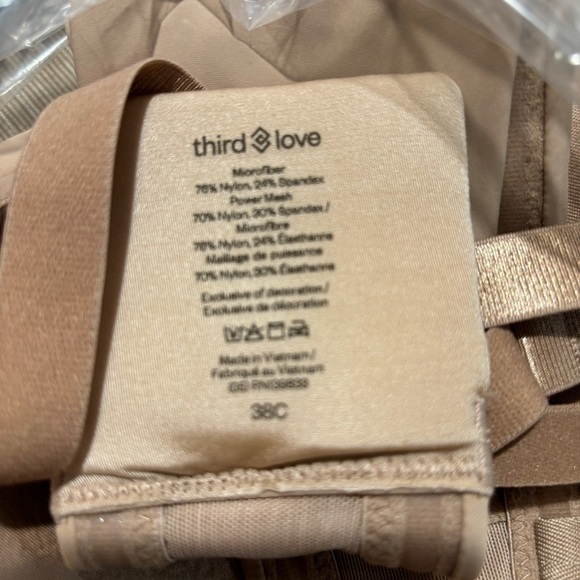 THIRD LOVE Sz 38C Padded Adjustable Straps Back Convertible To Strapless Bra NEW - Picture 3 of 11